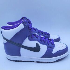 Nike Dunk High Electro Purple White GS Size 5y woman 6.5